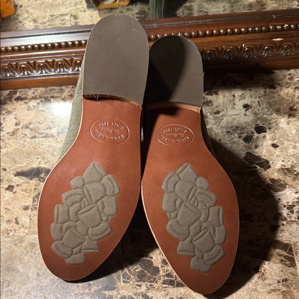 Women’s Suede Ankle Boots - Olive Green - Picture 8 of 12